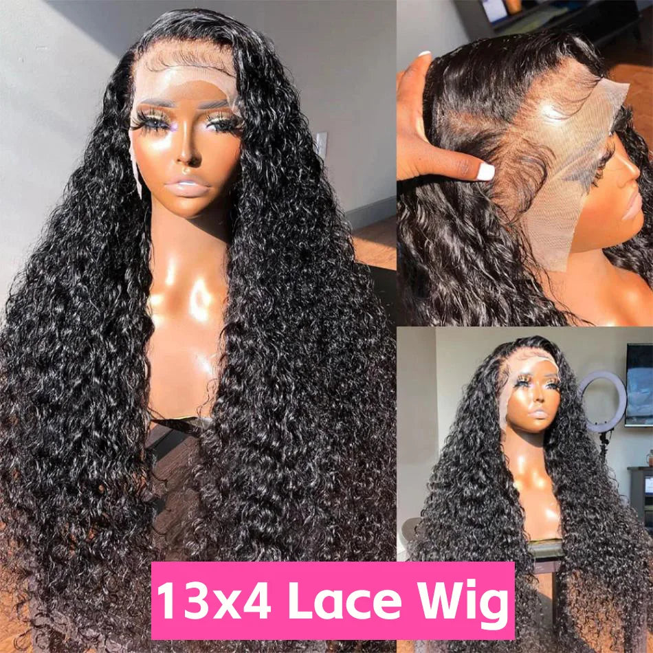 Deep Wave Lace Frontal Wigs Human Hair 220 Density 30 32 Inch Hd Lace Front Wigs Curly Brazilian For Black Women With Baby Hair