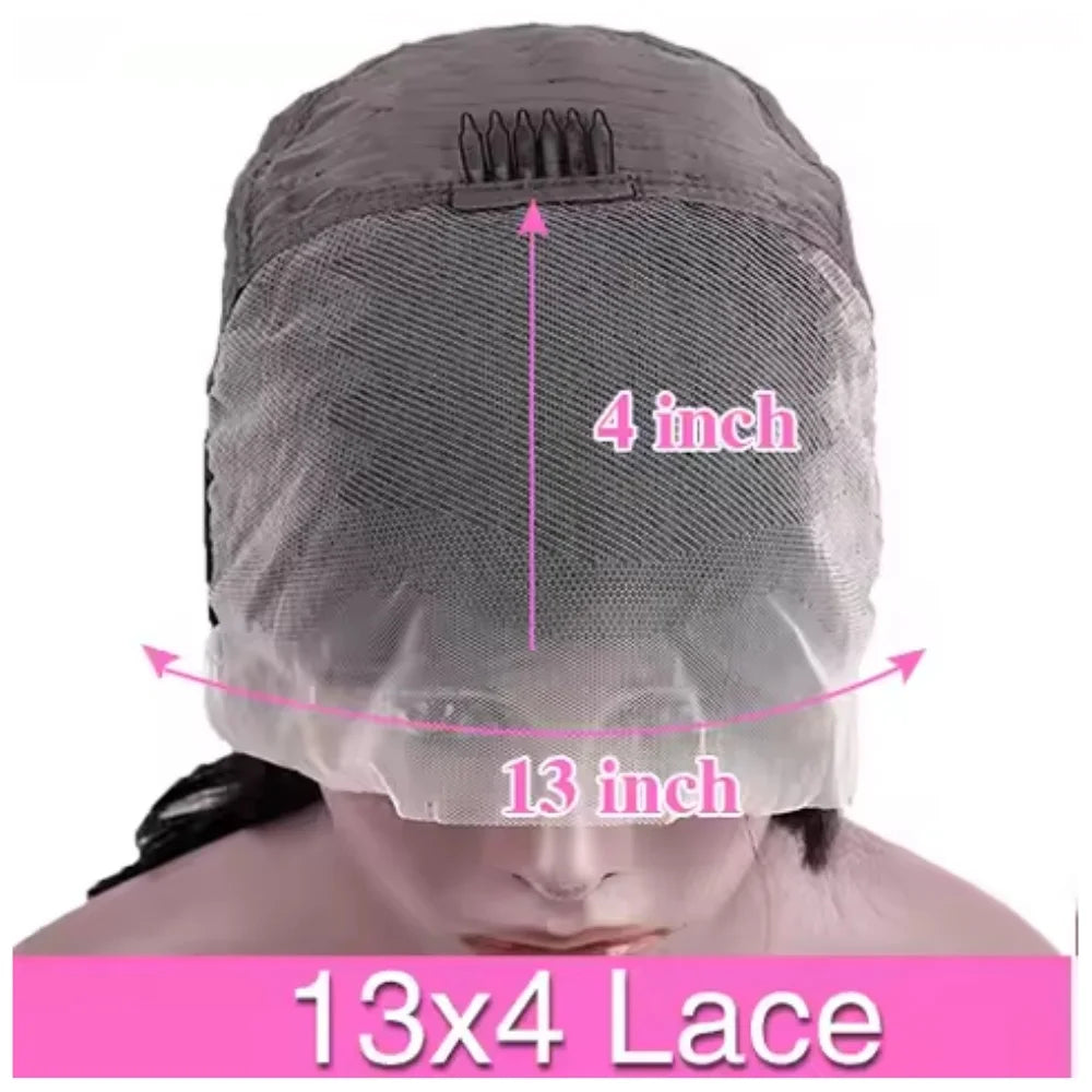 36 Inches P4/27 Highlight Straight Human Hair 200 Density 13x6 HD Transparent Lace Frontal Wig For Women