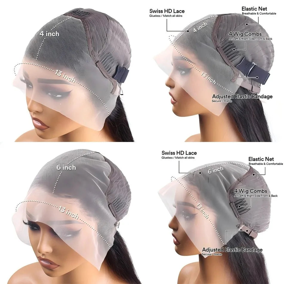 Deep Wave Lace Frontal Wigs Human Hair 220 Density 30 32 Inch Hd Lace Front Wigs Curly Brazilian For Black Women With Baby Hair