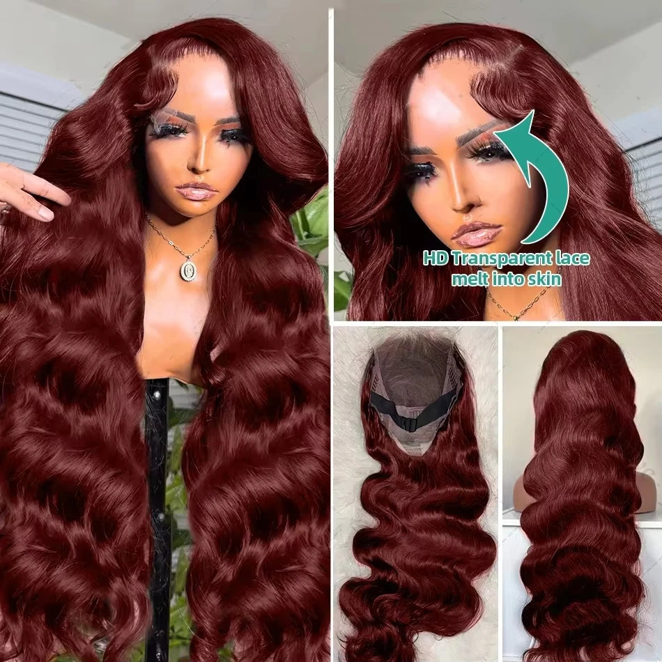 220 Density Reddish Brown 13x6 Hd Lace Front Wigs Human Hair 13x4 Body Wave Colored Lace Frontal Wig 30 Inch Chocolate Borwn Wig