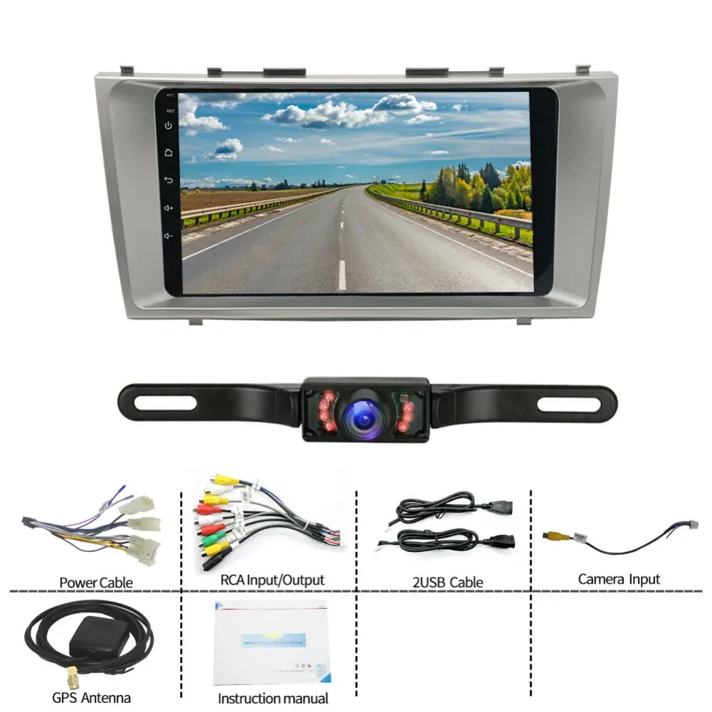 For Carplay/Android Auto 9" Automobile Player Android 13 Bluetooth Navigation Car Music Player Compatible for Camry 2007-2011