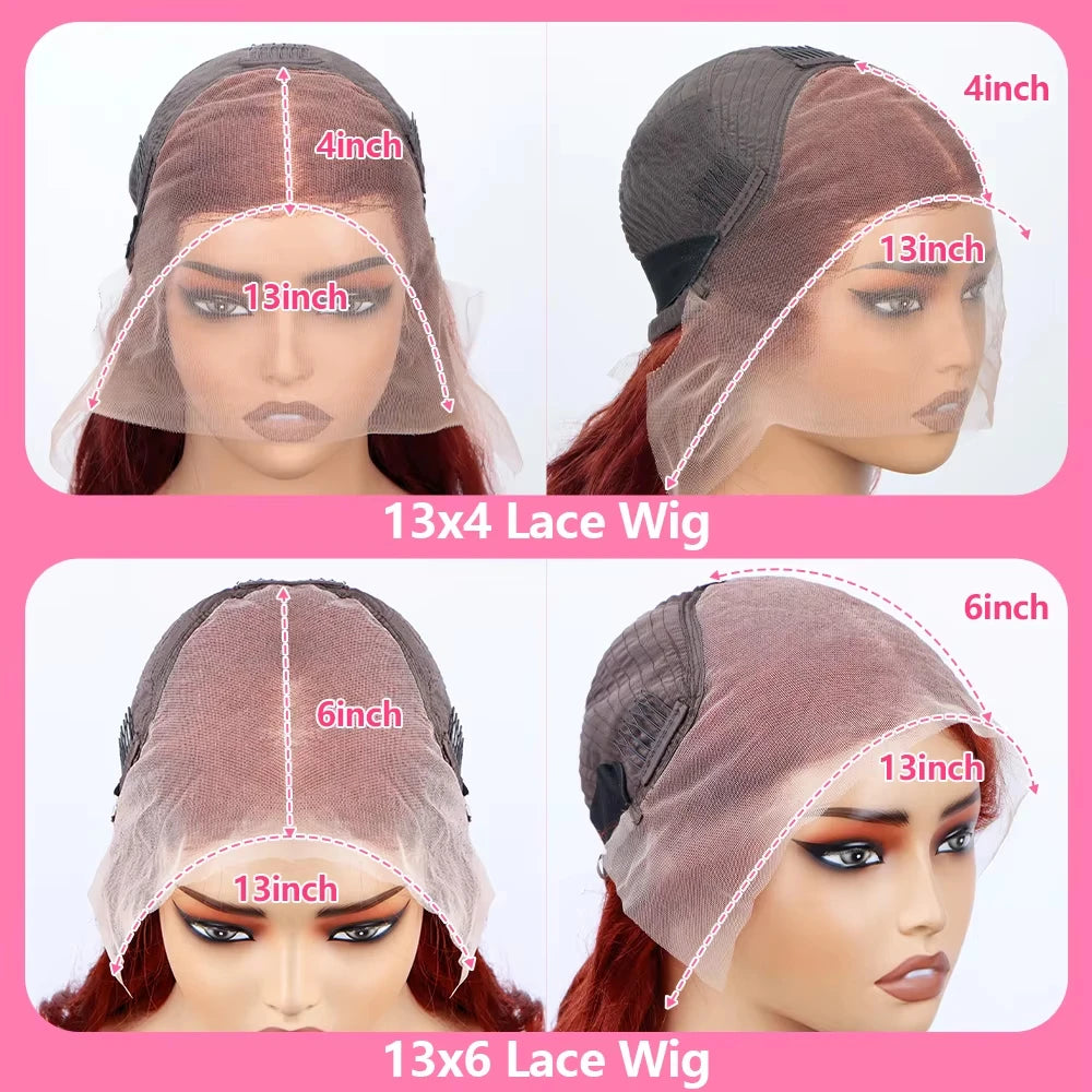 220 Density Reddish Brown 13x6 Hd Lace Front Wigs Human Hair 13x4 Body Wave Colored Lace Frontal Wig 30 Inch Chocolate Borwn Wig