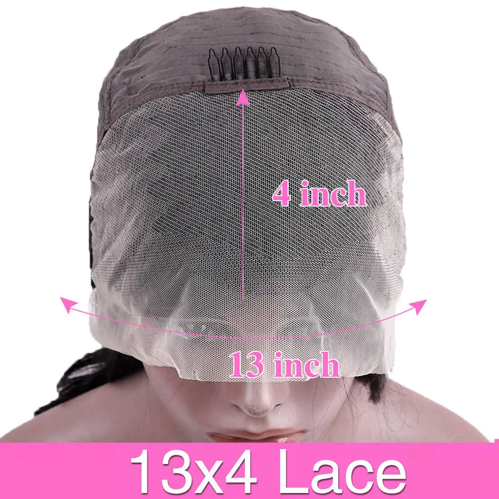 13x4 Transparent Lace Closure Straight Hair Short Bob Wig Remy Brazilian 220% Human Hair #Natural Black Color Wigs For Women
